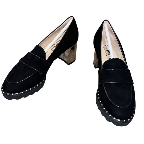 NWT Anthropologie Jon Josef Kao Black Suede Loafer Heels size5 - Picture 2 of 6
